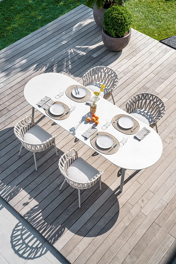 Sedia da giardino in alluminio verniciato a polvere con braccioli Emma Cross VARASCHIN 24810/24811, 24810L/24811L fabbrica VARASCHIN dall'Italia. Foto №30