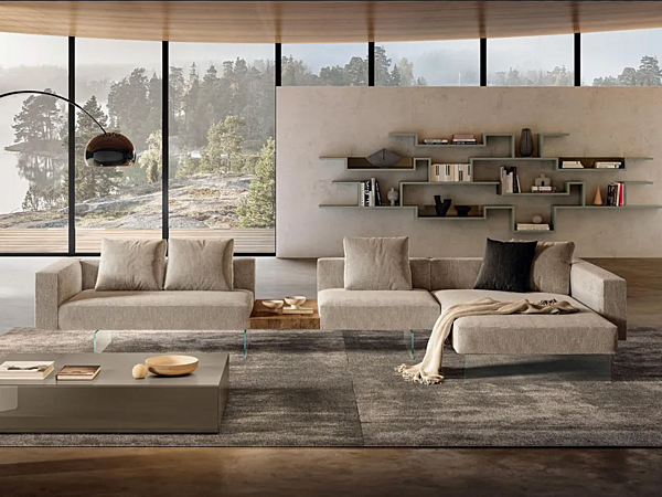 Divano modulare in tessuto con chaise longue AIR LAGO 2687 2687 fabbrica LAGO dall'Italia. Foto №1