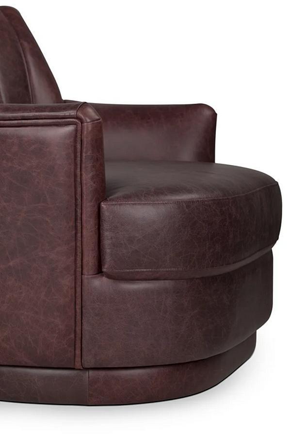 Poltrona in pelle imbottita con braccioli prugna BRABBU fabbrica BRABBU dall'Italia. Foto №8