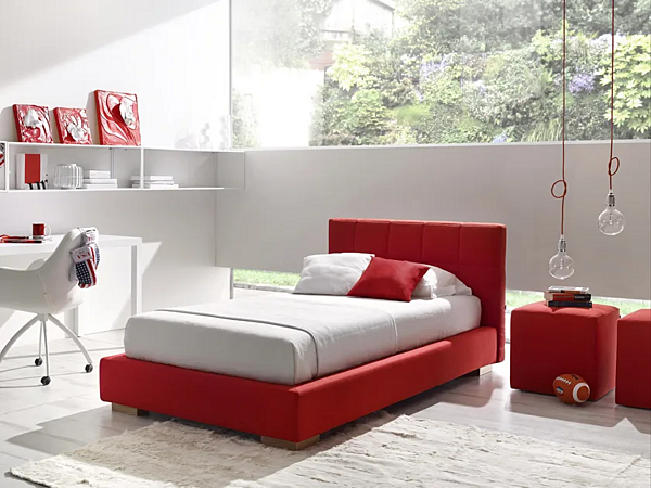 Letto matrimoniale con testiera imbottita in tessuto Duomo Design Mono Basic Mono Sponda Large fabbrica Duomo Design dall'Italia. Foto №3