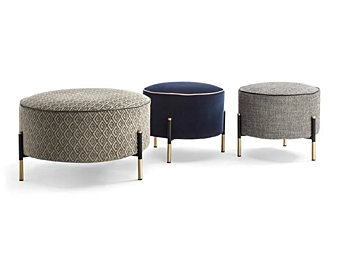 Pouf rotondo in tessuto imbottito Kevin Frigerio