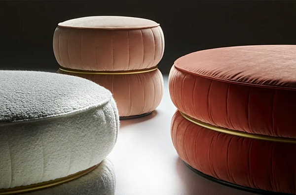 Pouf rotondo in velluto Lillo Black Tie LIL55 fabbrica Black Tie dall'Italia. Foto №4