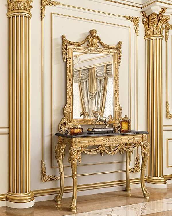 Consolle con specchio in finitura oro Modenese Gastone fabbrica MODENESE GASTONE dall'Italia. Foto №1