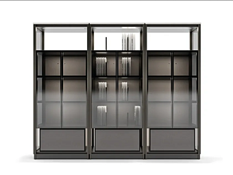 Libreria modulare con luci integrate in legno GIORGETTI DOMUS