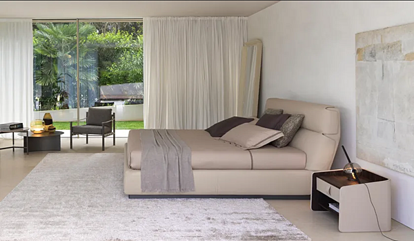 Letto matrimoniale con testata imbottita Flou Gentleman fabbrica Flou dall'Italia. Foto №2