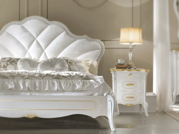 Letto matrimoniale in legno con testata imbottita CASA +39 GIULIETTA 3302, 3304 fabbrica CASA +39 dall'Italia. Foto №3