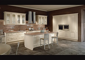 Cucina con isola in legno LUBE CUCINE collezione Veronica