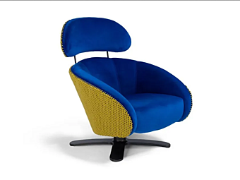 Poltrona girevole in vimini intrecciato e tessuto Egoitaliano Coconut fabbrica Egoitaliano dall'Italia