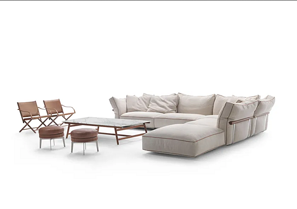 Divano angolare a tre posti in tessuto Camelot FLEXFORM fabbrica FLEXFORM dall'Italia. Foto №4