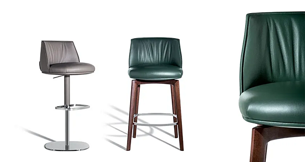 Sgabello in pelle alta con poggiapiedi Archibald POLTRONA FRAU fabbrica POLTRONA FRAU dall'Italia. Foto №8