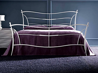 Letto matrimoniale con testata imbottita in tessuto KUBIK CORTEZARI