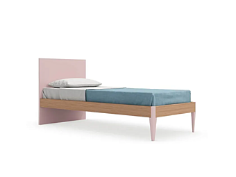 Letto singolo per bambini in legno con testiera imbottita Nidi Nuk