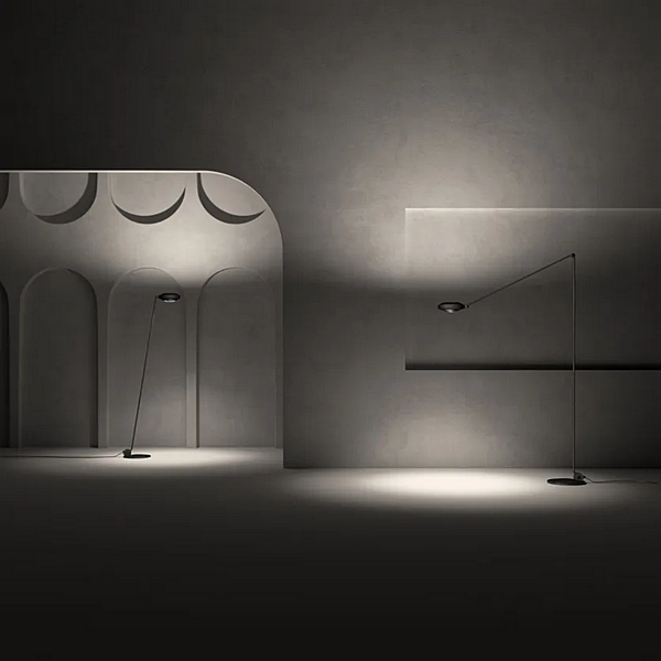 Lampada da terra in metallo regolabile con dimmer Lumina Elle 1 61L fabbrica Lumina dall'Italia. Foto №2