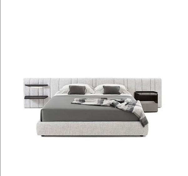 Letto matrimoniale in tessuto con comodini integrati e testata imbottita KARPHI NAP GIORGETTI fabbrica GIORGETTI dall'Italia. Foto №4