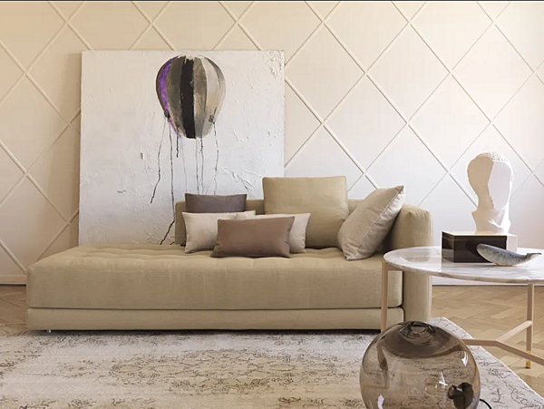 Letto giorno imbottito in tessuto Flou Doze Flat fabbrica Flou dall'Italia. Foto №2