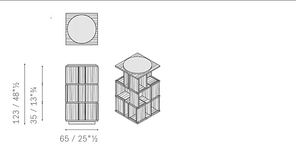 Libreria girevole in legno Turner POLTRONA FRAU fabbrica POLTRONA FRAU dall'Italia. Foto №10