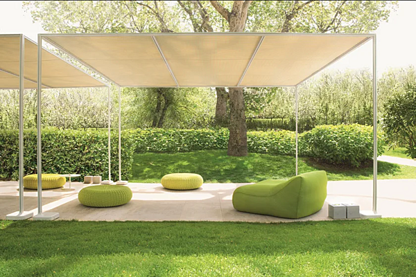 Pouf da giardino rotondo in tessuto PAOLA LENTI Shell fabbrica PAOLA LENTI dall'Italia. Foto №3