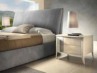 Letto matrimoniale con testata imbottita in tessuto CASA +39 ARES A10001, A10006