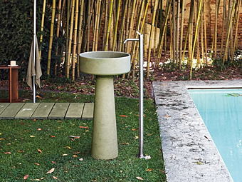 Lavabo freestanding in Cementoskin BJHON 1 Outdoor AGAPE fabbrica Agape dall'Italia