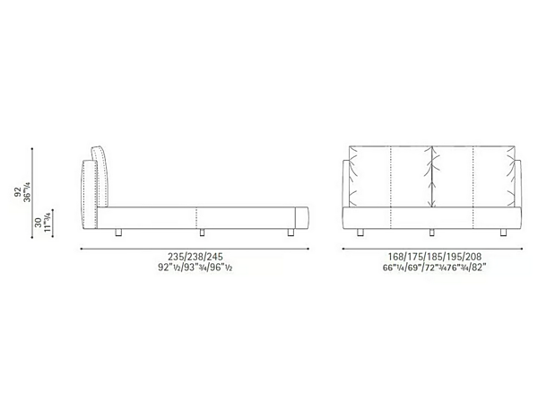 Letto matrimoniale con testiera imbottita in tessuto Massimosistema POLTRONA FRAU fabbrica POLTRONA FRAU dall'Italia. Foto №5