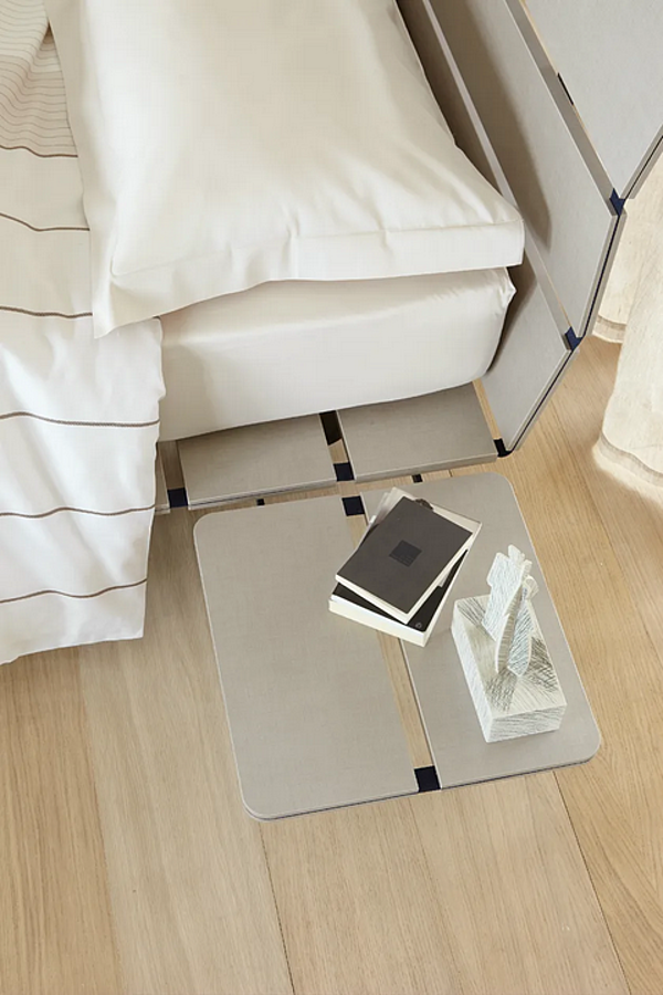 Letto matrimoniale con testata imbottita in tessuto Flou Tadao fabbrica Flou dall'Italia. Foto №3