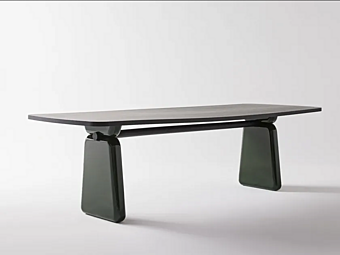Tavolo rettangolare con piano in legno massello Lito Nube Italia N252003, N252004