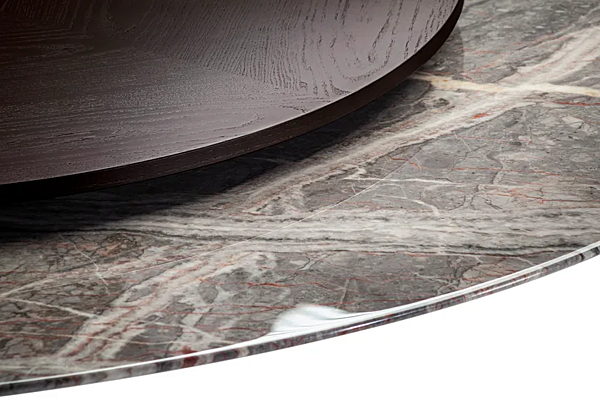 Tavolo da pranzo rotondo in marmo con lazy susan in legno POLTRONA FRAU Mesa Due fabbrica POLTRONA FRAU dall'Italia. Foto №4