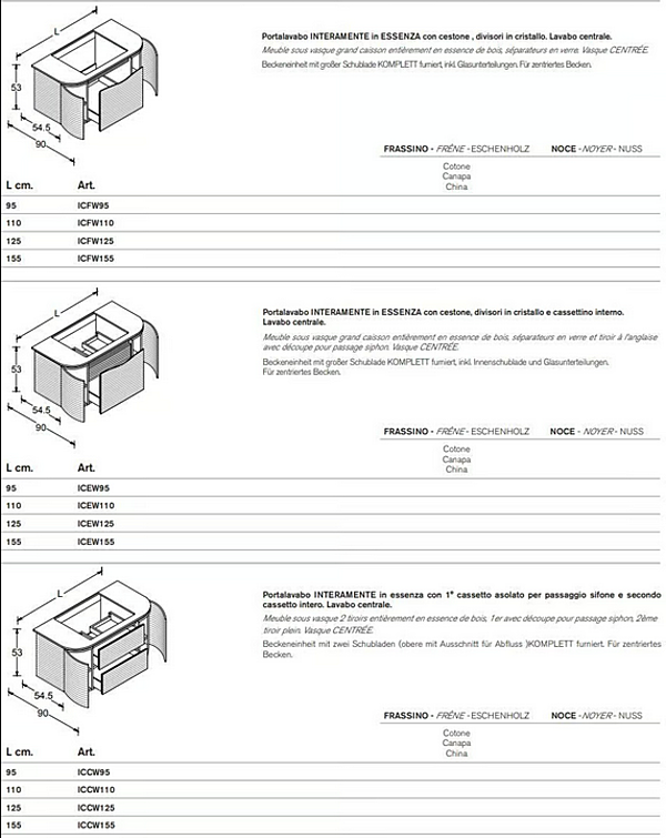 Unità lavabo a muro in noce con cassetti Artelinea Incanto AL 537B fabbrica ARTELINEA dall'Italia. Foto №4