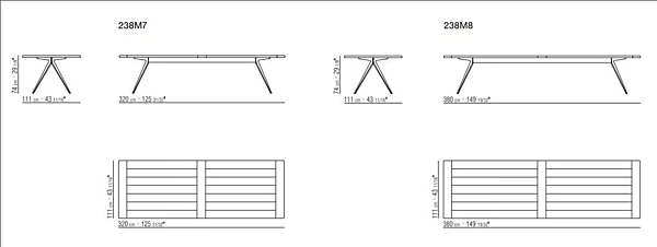 Tavolo rettangolare da giardino in iroko Zefiro FLEXFORM fabbrica FLEXFORM dall'Italia. Foto №6