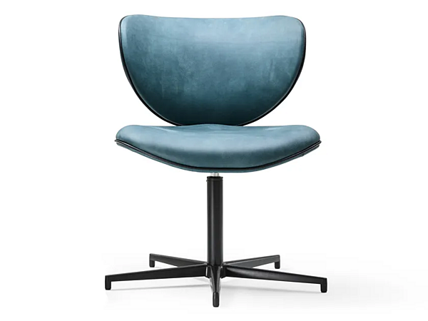 Sedia girevole in pelle con base a 5 razze Black Tie Kalida KAL10OF fabbrica Black Tie dall'Italia. Foto №1