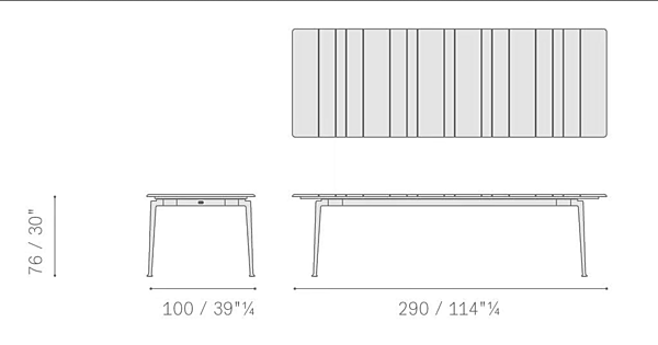 Tavolo da giardino rettangolare in alluminio e legno Solaria POLTRONA FRAU fabbrica POLTRONA FRAU dall'Italia. Foto №12