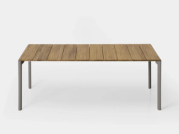 Tavolo da giardino rettangolare allungabile in teak Maki slattato Kristalia fabbrica Kristalia dall'Italia. Foto №1