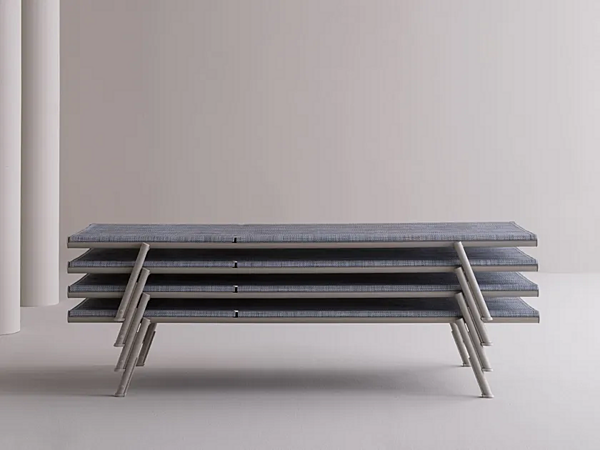 Lettino prendisole in alluminio verniciato con ruote VARASCHIN Bahia 2260 fabbrica VARASCHIN dall'Italia. Foto №6
