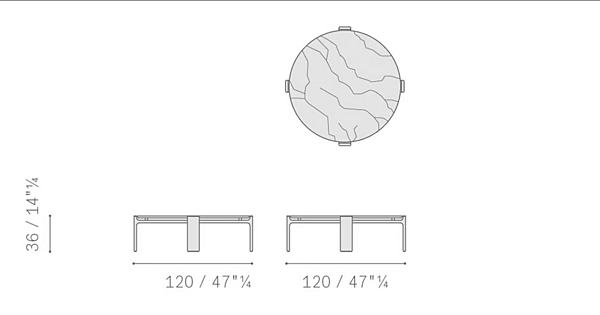 Tavolino da caffè rotondo in vetro POLTRONA FRAU DUO fabbrica POLTRONA FRAU dall'Italia. Foto №16
