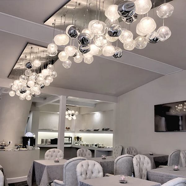 Lampada da soffitto in vetro di Murano artistico MULTIFORME Desafinado 38 PL7540Q-100-2 fabbrica MULTIFORME dall'Italia. Foto №5