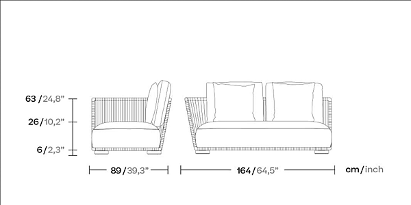 Divano angolare in tessuto da giardino KETTAL Grand Bitta KS7003400, KS7003300, KS7003500 fabbrica KETTAL dall'Italia. Foto №9