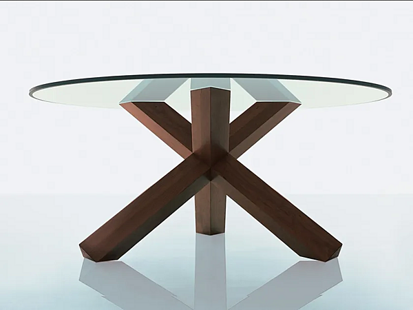 Tavolo con base in legno massello CASSINA 452 La Rotonda fabbrica CASSINA dall'Italia. Foto №1