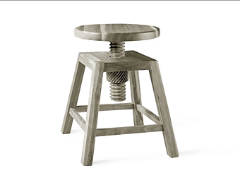 Sgabello in legno massello regolabile in altezza Invito C 640 DALE fabbrica DALE dall'Italia