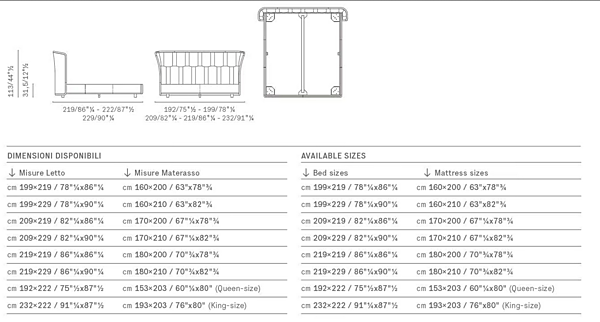 Letto matrimoniale in pelle con testata imbottita POLTRONA FRAU LOLA DARLING fabbrica POLTRONA FRAU dall'Italia. Foto №7