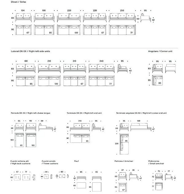 Divano a tre posti in tessuto Essentiel Saba fabbrica SABA dall'Italia. Foto №11