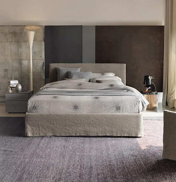 Letto matrimoniale con testiera imbottita Notturno Flou Shabby Chic fabbrica Flou dall'Italia. Foto №5