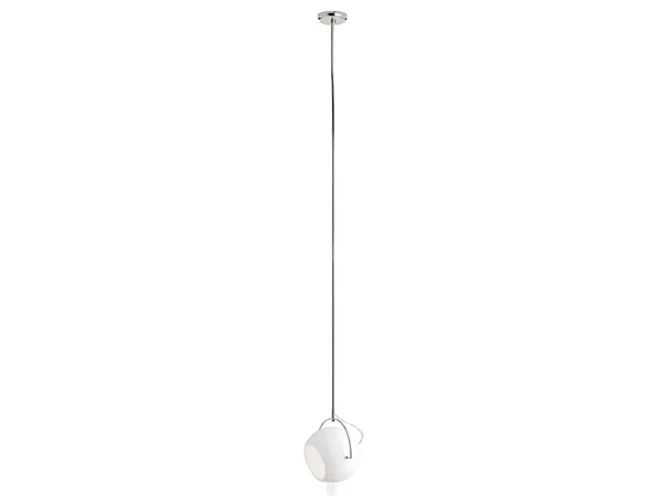 Lampada a sospensione in metallo cromato bianco Fabbian Beluga fabbrica Fabbian dall'Italia. Foto №2