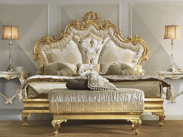 Letto matrimoniale in legno con testata imbottita CASA +39 DIAMANTE 2101 fabbrica CASA +39 dall'Italia. Foto №1