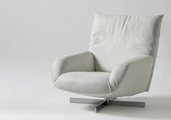Poltrona girevole in pelle con braccioli Chiara Edra CHR010 fabbrica EDRA dall'Italia. Foto №2