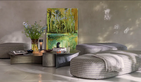 Pouf con rivestimento sfoderabile in tessuto Pierre Flou fabbrica Flou dall'Italia. Foto №4