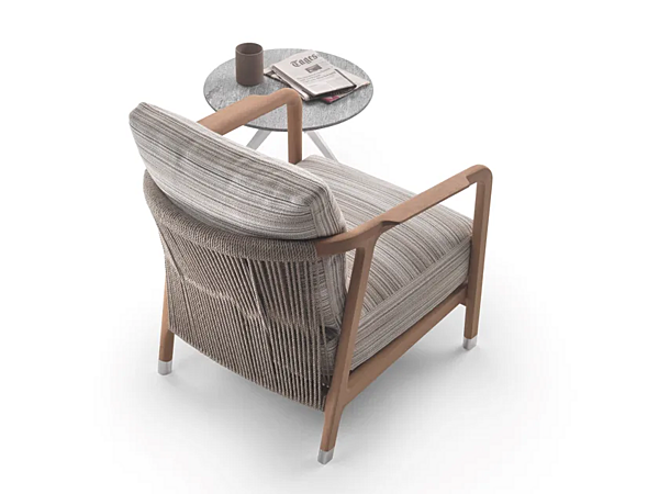 Poltrona da giardino in tessuto e iroko Crono FLEXFORM 220A1 fabbrica FLEXFORM dall'Italia. Foto №3