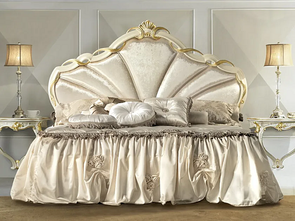 Letto matrimoniale in legno con testata imbottita CASA +39 ROSSINI 2504 fabbrica CASA +39 dall'Italia. Foto №1