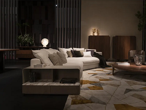 Divano modulare in pelle con chaise longue GIORGETTI Skyline fabbrica GIORGETTI dall'Italia. Foto №4