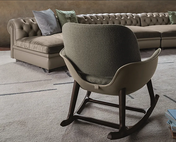 Poltrona a dondolo con braccioli in tessuto Martha Poltrona Frau fabbrica POLTRONA FRAU dall'Italia. Foto №12