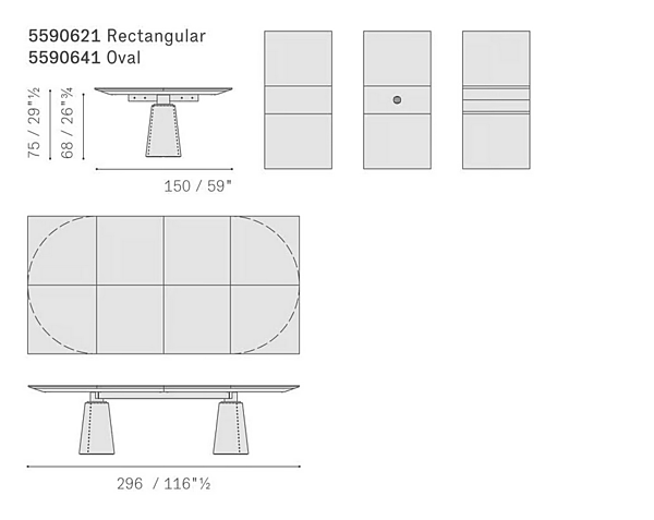 Tavolo rettangolare in pelle con gestione cavi POLTRONA FRAU MESA DUE fabbrica POLTRONA FRAU dall'Italia. Foto №11